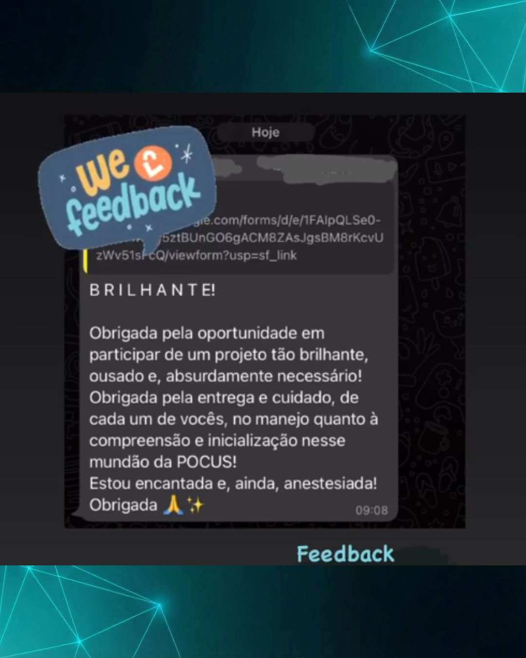 Feedback de aluno do curso de POCUS 4